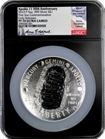 2019-P 5 oz Apollo 11 50th Ann Proof Silver $1 NGC PF70 ER 